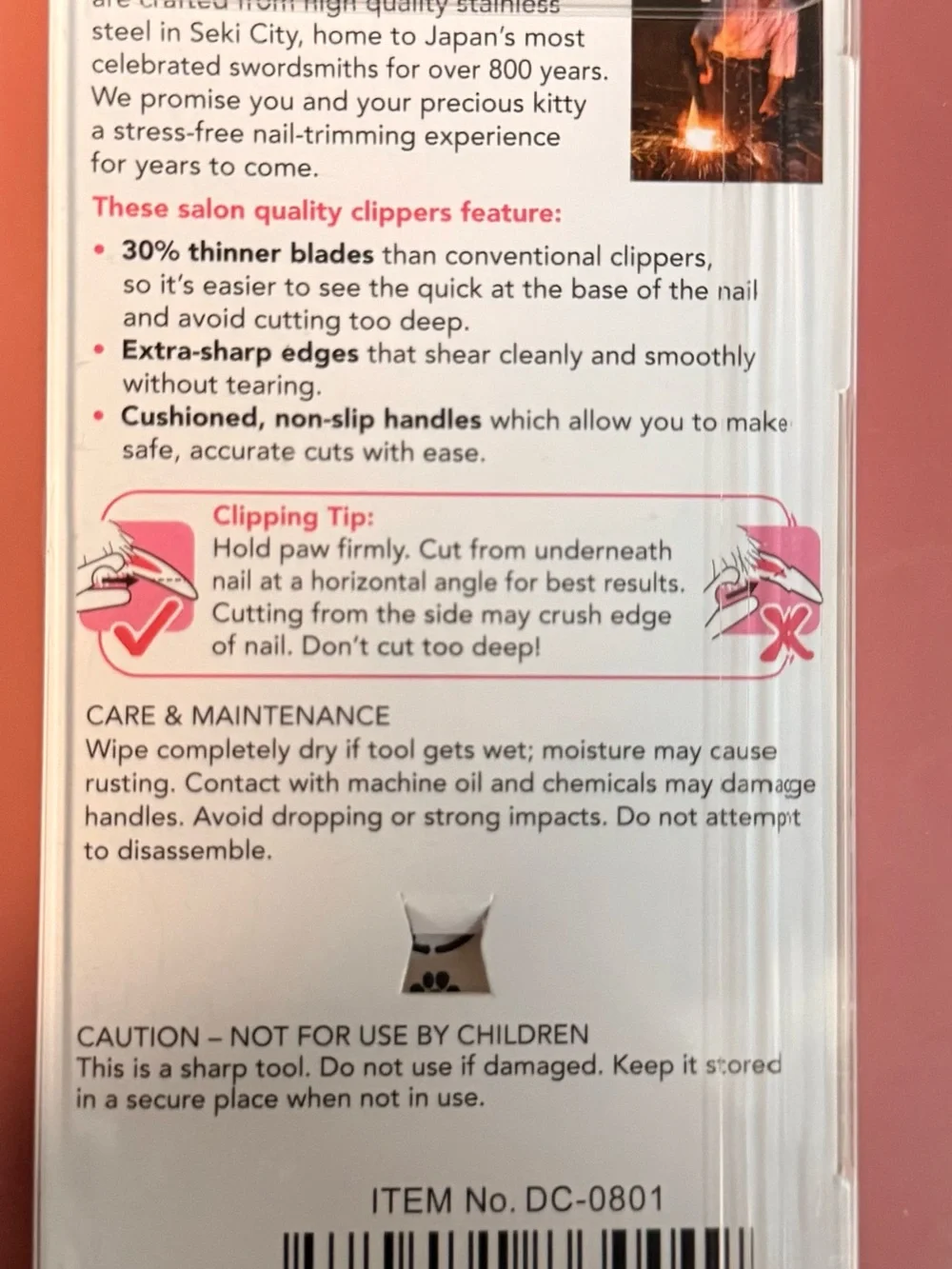 Purrcision Stress-Free Feline Nail Clipper - White with Black Paw Prints
